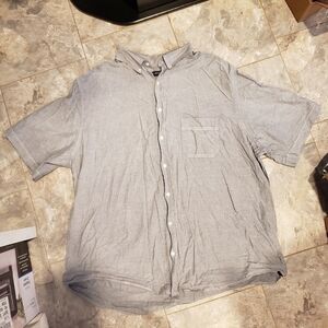 George Grey Button Up Dress Shirt Short Sleeve Work Career Office Men's 2X Plus